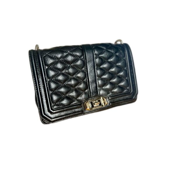 Rebecca Minkoff quilted Love Crossbody Bag in Black - Picture 8 of 12